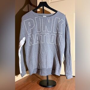 Victoria's Secret PINK Gray Sweatshirt Label Detail